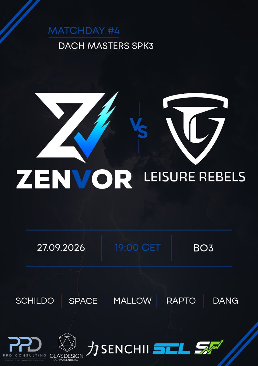 Zenvorgg's tweet photo. MATCHDAY | DACH MASTERS SPK3 Gruppe   D

Heute ist ebenfalls unser Main Team gegen @Team_LEISURE REBELS gefordert.

Nach dem letzten Match wollen wir heute Punkte holen und eine gute Leistung auf den Server bringen nichts anderes zählt. 

GLHF!

@SchildoCS 
@0711Space 
@mallowcs 
@RapToCS 
@1017dang 
@tabbz1337 

#UnitedAsZenvor #DACHCS