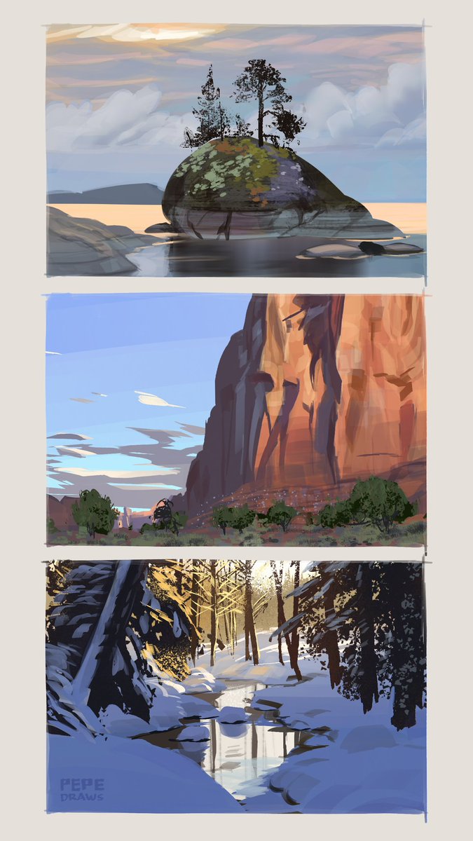 pepedraws's tweet photo. Study Sunday - Lanscapes ! 
@Procreate https://t.co/jUvDwnr0A5
