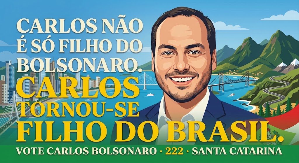 cida11081952's tweet photo. Santa Catarina , 

Carlos não é só filho do Bolsonaro.
Carlos tornou-se filho do Brasil.
Vote Carlos Bolsonaro · 222 https://t.co/31ScbVV43x