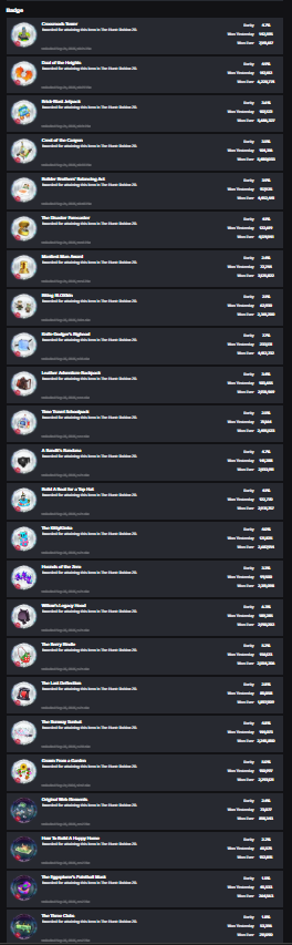 monorayy's tweet photo. its honestly amazing how i have all of the normal and secret badges and i cant play the roblox hunt 20 finale FOR OVER 30 MINUTES. #roblox @Roblox https://t.co/hlUy5TXe04