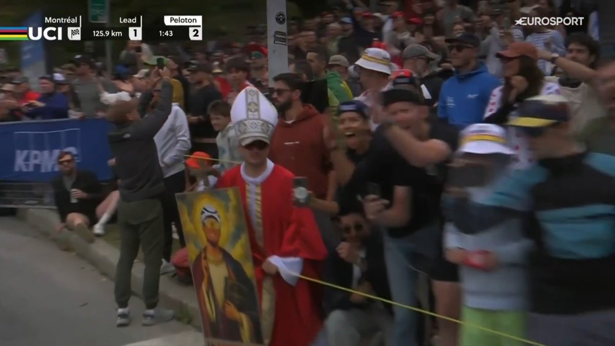 laflammerouge16's tweet photo. #Montreal2026 - 126 to go. The Pope is there, with a sign "In MVDP we trust" https://t.co/CvoE1aANOI