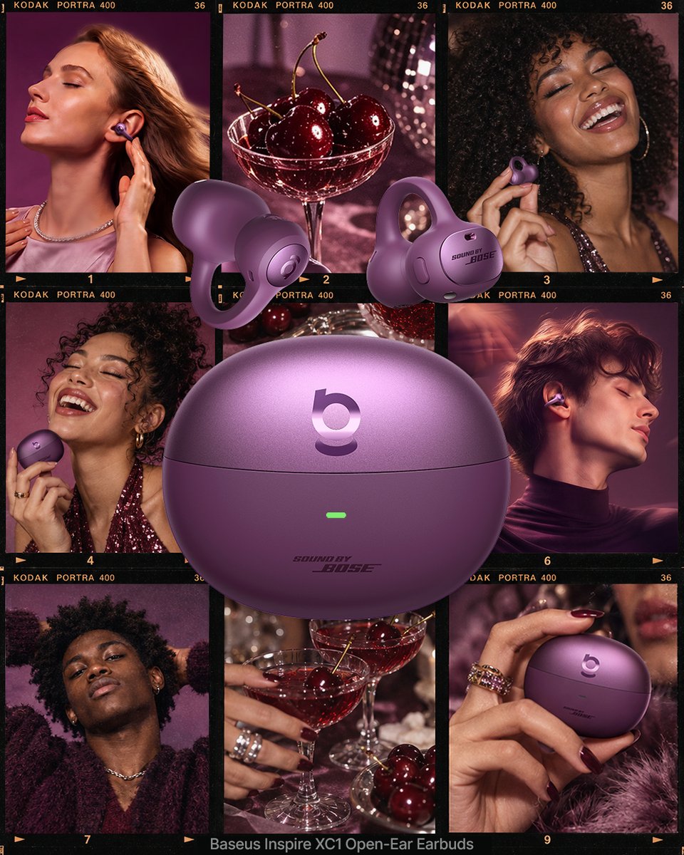 Baseus_Global's tweet photo. π· Wear your sound.
Clip on. Eyes closed, volume up. πͺ©
Baseus Inspire XC1 Open Ear Clip-On Earbuds
Dark Cherry Edition. Available now. π
π https://t.co/RNmZ6kXbJu
#Baseus #BaseusDarkCherryCollection #BaseusInspireXC1 #SoundByBose #BaseusEarbuds #ClipOnEarbuds #iPhone18 #burgundy #newtrick