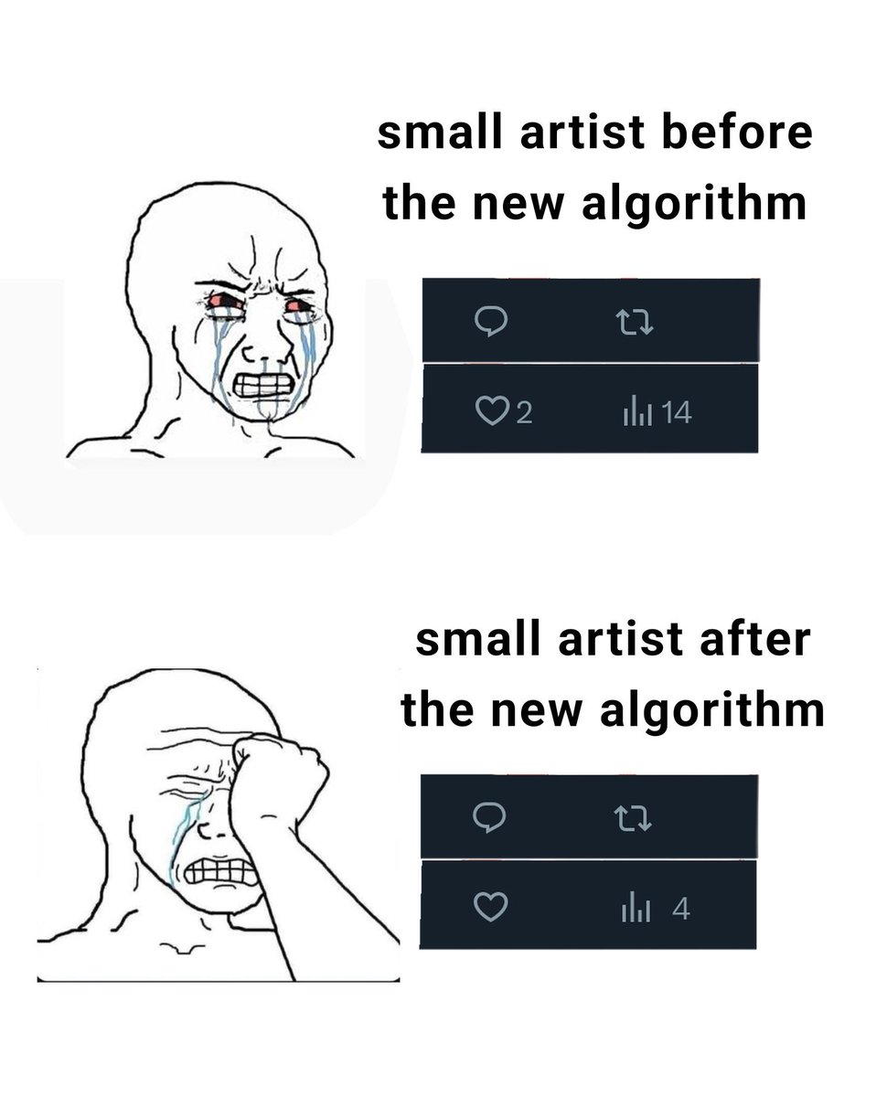 nsfwartistt's tweet photo. The algorithm changed, but the struggle stayed the same 😭
Small artists, are we ever escaping this cycle? Drop your art below, let's support each other! 🫶💗
#SmallArtist #ArtMoots #ArtistOnX #ArtShare https://t.co/lDMqhjgxS0