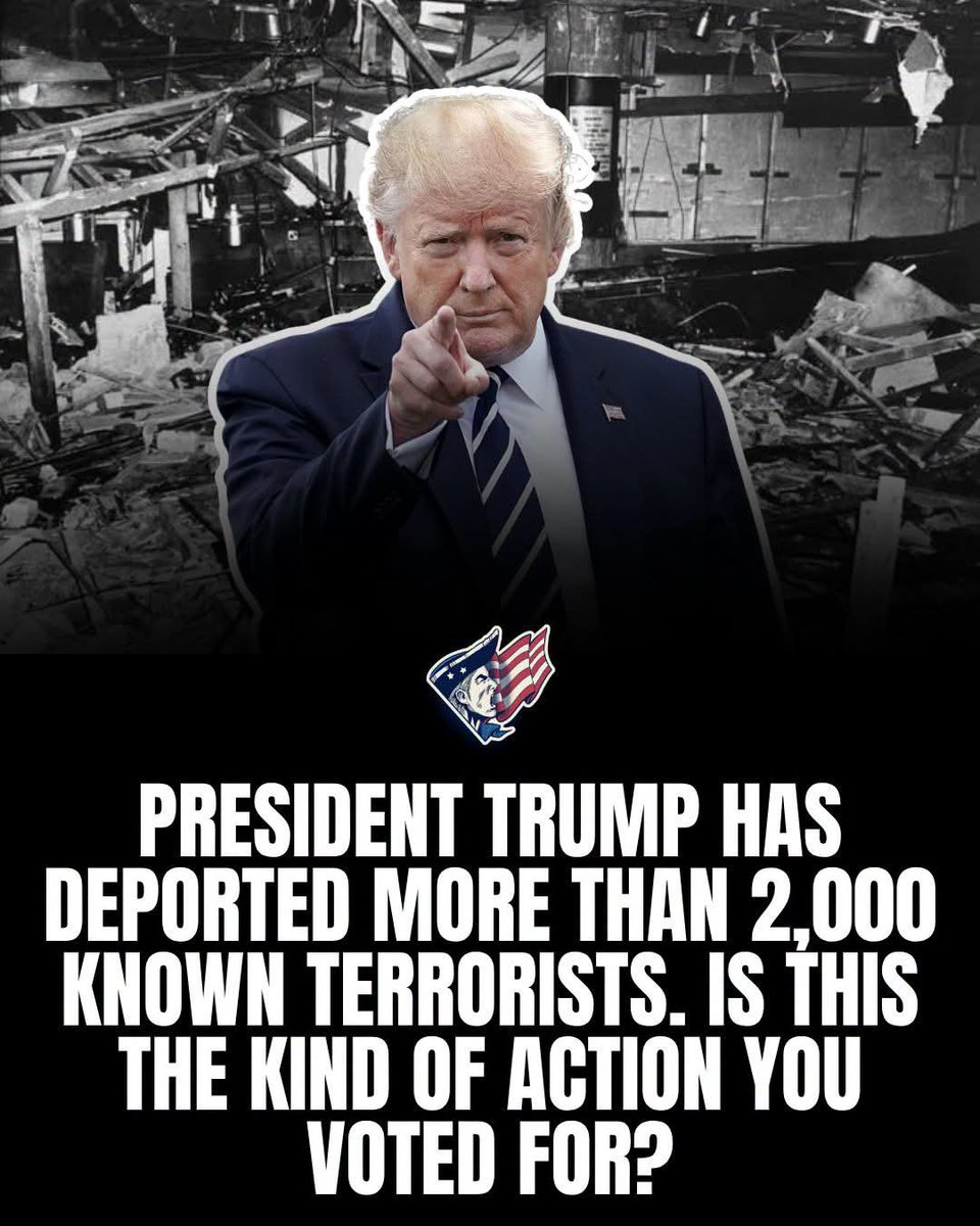 Kathyo72l's tweet photo. ✈️ Trump Administration Highlights Deportation of More Than 2,000 Terrorism-Linked Individuals

YES or NO https://t.co/JiQPD0dClC