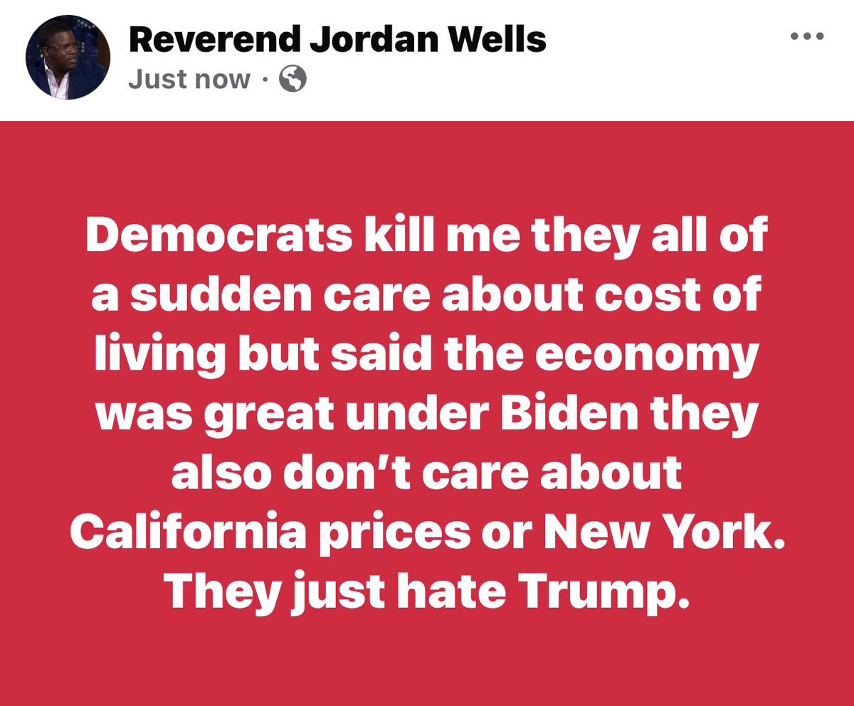 WellsJorda89710's tweet photo. Democrats kill me. 😂 All of a sudden, they’re deeply concerned about the cost of living—but they spent years telling Americans the economy was doing great under Biden.

Meanwhile, California and New York have some of the highest costs of living in the country. Now that Trump is president, suddenly everything is a crisis?

Americans can see the political double standard. 🇺🇸

#Trump #MAGA #CostOfLiving #Economy #BidenEconomy #Democrats #Republicans #AmericaFirst #Inflation #PoliticalDoubleStandard