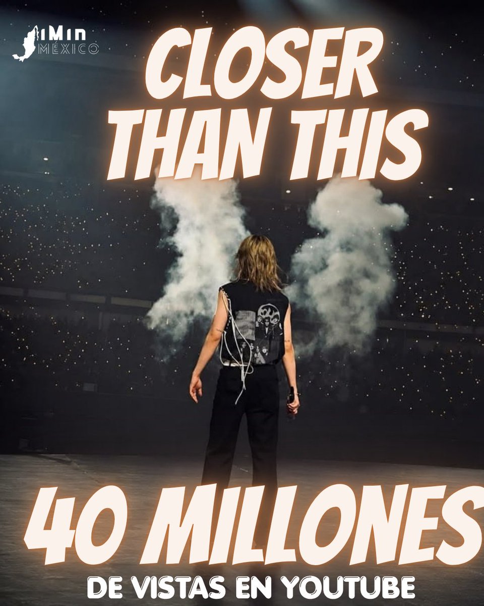 JIMIN_MEXICO13's tweet photo. El MV " Closer Than This" ha superado 40 MILLON de vistas en Youtube 👏
Felicidades Jimin y Team Jimin 🥳
Sigamos aumentando el stream en YouTube💪
WE LOVE YOU JIMIN
#CloserThanThis
#JIMIN https://t.co/u70dVIhszH