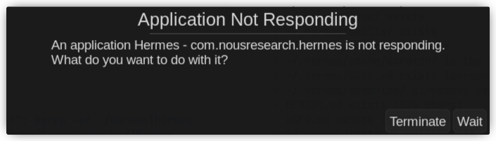 theAnoopLamba's tweet photo. After last updates in Hermes Agent, when I opens it up, it shows this for 2-3 seconds. @Teknium @NousResearch https://t.co/yRUFXEGtKv