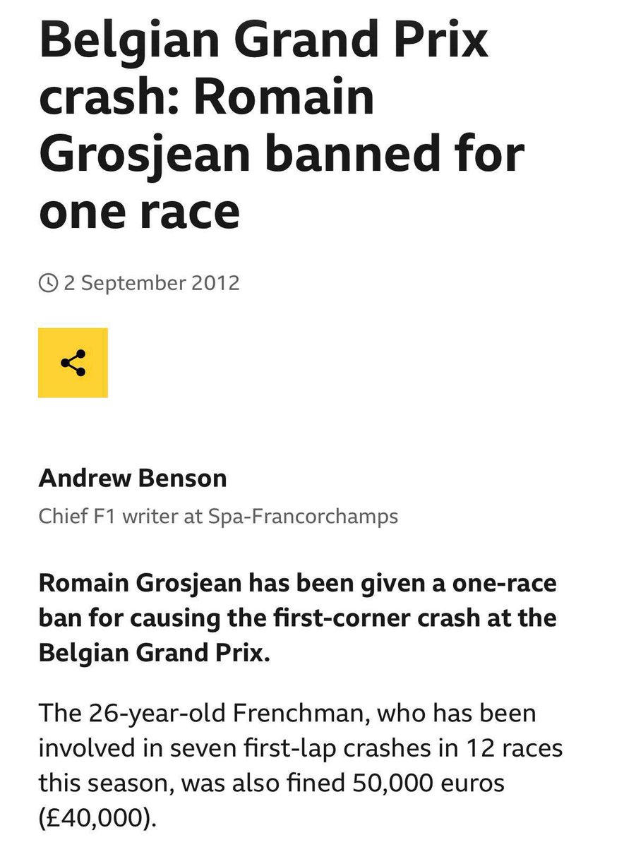 ln4norris's tweet photo. btw, lando saying that a driver who causes a collision like this should face a ban didn't come out of nowhere. the rules governing races do include a clause stating that a 'driver causing a collision with apparent deliberate or reckless intent gets a dsq or race ban'. 

he gave the interview straight after getting out of the car and said he hadn't reviewed the footage yet. he was speaking coming off the situation he found himself in, with two cars crashing into him, his limited upgraded parts most likely gone in the first race. he said the fia needs to be more strict for such incidents in regards to what had just happened, without knowing the full details of the driver involved or the intent behind it. he never mentioned a driver's name once in every single one of his interviews 👍