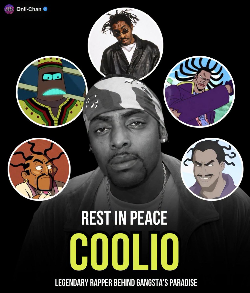 oniichanph's tweet photo. The legend behind Gangsta’s Paradise, Coolio Left Us Four Years Ago Today Since His Passing at 59 🎤🎶🕊️

Coolio became one of the defining voices of 1990s hip-hop with “Gangsta’s Paradise,” the Grammy-winning hit featured in the film Dangerous Minds.

The song became an international success and introduced his music to audiences worldwide. Alongside other hits like Fantastic Voyage, Coolio established himself as a recognizable figure in hip-hop and popular culture.

His memorable music and screen appearances include:
“Gangsta’s Paradise” (Dangerous Minds) 
Kwanzaa-bot (Futurama) 
Marvin Roper / Replikon (Static Shock) 
Wax Coolio (Gravity Falls) 
Capt. Bergen (Pterodactyl)
187 (Dracula 3000)
Banker (Batman & Robin)
Lazarus Demon (Charmed)
Irwin (The Nanny)
Julius “C-Roc” Ruby (Early Edition)

Although his career expanded into acting and voice performances, Gangsta’s Paradise remains the song most closely associated with his name.

Four years after his passing, Coolio’s music continues to reach generations of listeners, with Gangsta’s Paradise remaining an enduring part of 1990s hip-hop history. 🎤🎶🕊️