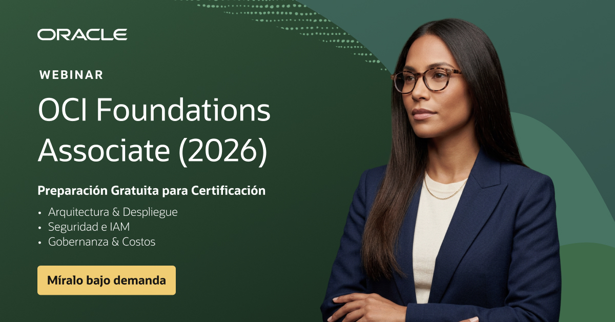 jrrobles78's tweet photo. Conoce los fundamentos de Oracle Cloud Infrastructure y prepárate para la certificación OCI Foundations Associate (2026). Aprende sobre arquitectura, despliegue, seguridad, IAM, gobernanza y costos. 

Míralo bajo demanda: https://t.co/0tp4WJ7Qut https://t.co/5RCKHnHqRN
