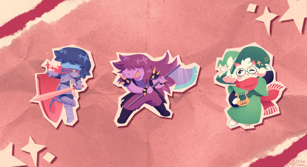 y_van_'s tweet photo. turned them into silly little dnd characters 
#deltarune https://t.co/hSKRHxZd8u