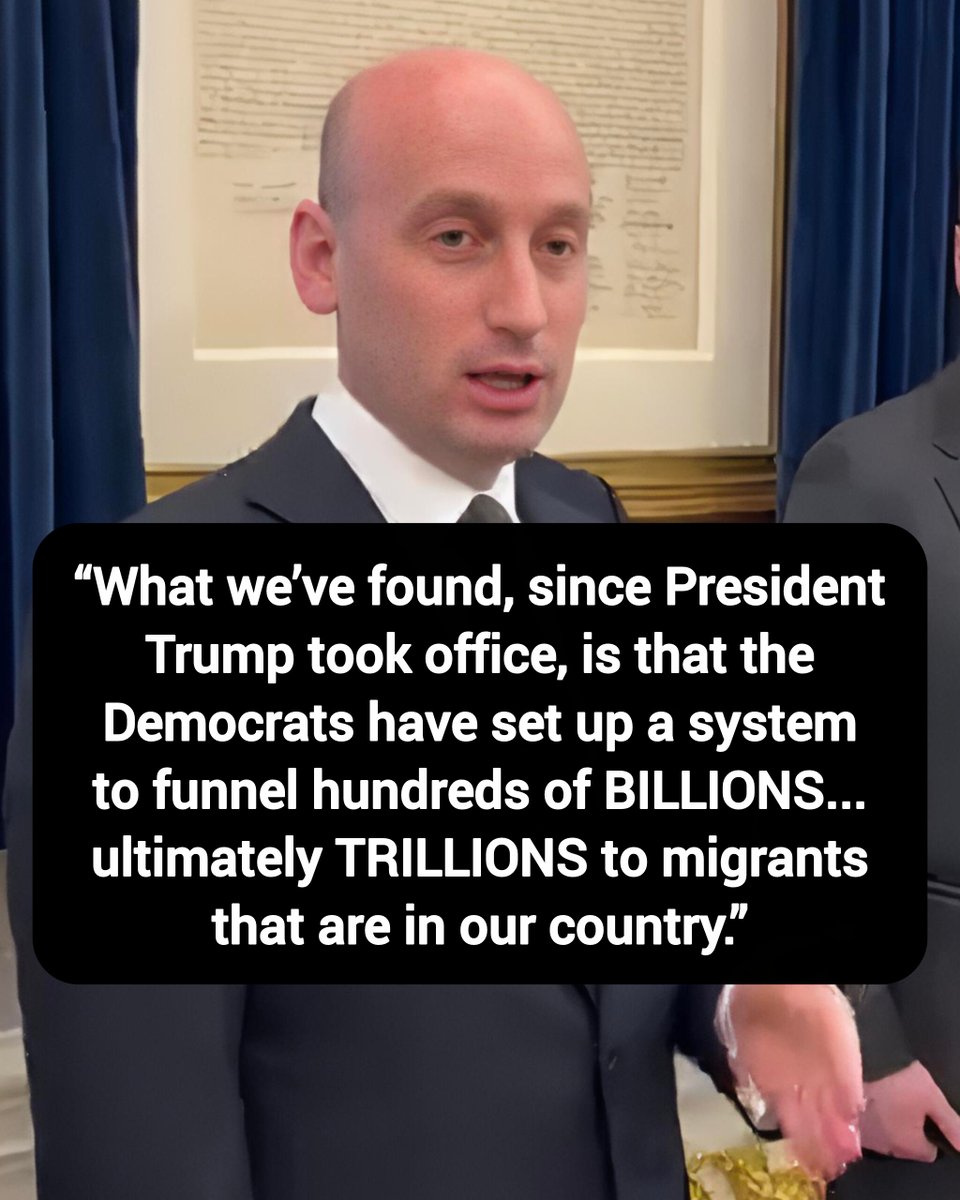DavidJHarrisJr's tweet photo. Stephen Miller: “What we’ve found, since President Trump took office, is that the Democrats have set up a system to funnel hundreds of BILLIONS... ultimately TRILLIONS to migrants that are in our country.”

Thoughts? https://t.co/CuLoxT8tfN