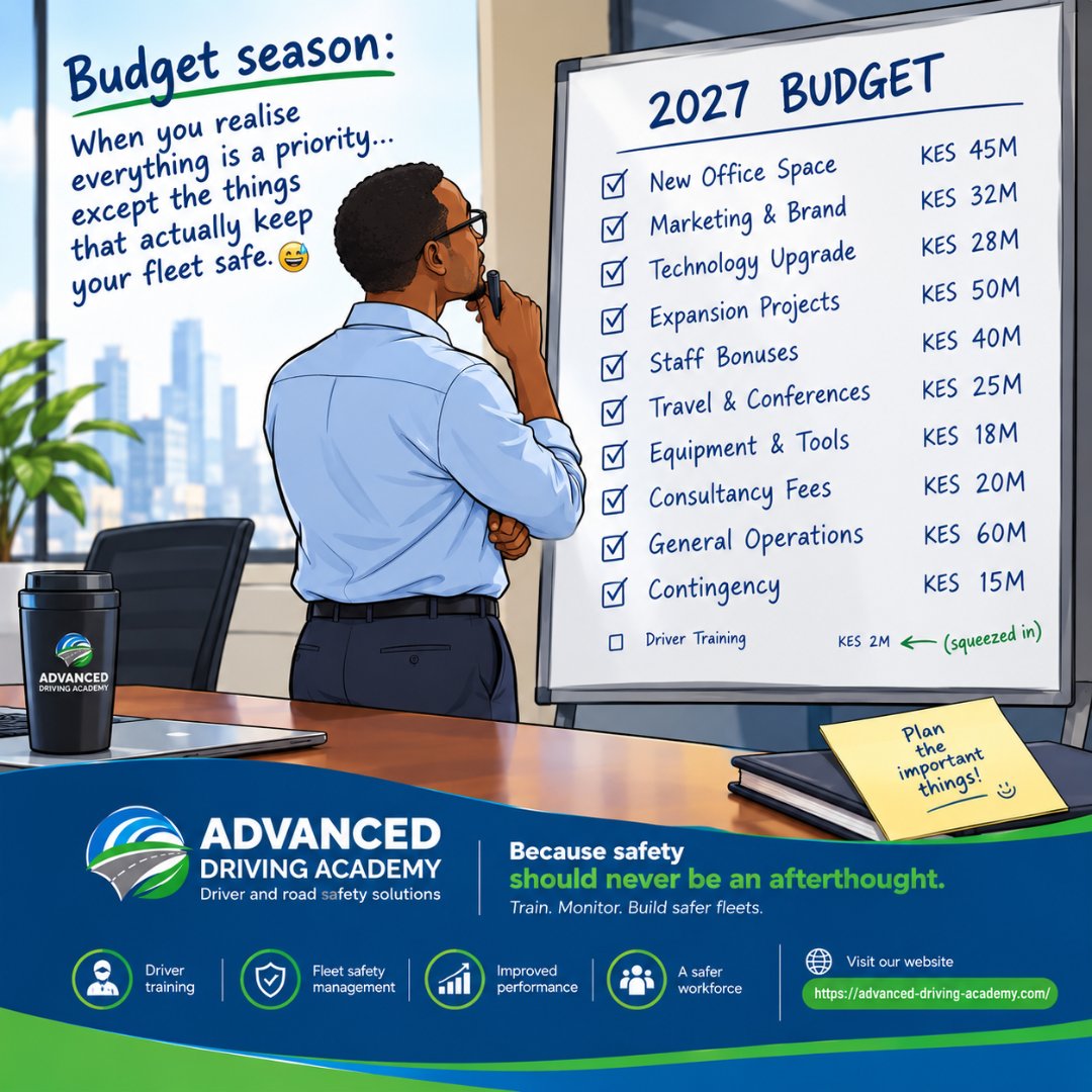 adaafricax's tweet photo. Everything approved. Driver training squeezed in at the bottom. π
Safety should never be an afterthought.
#Budget2027 #FleetSafety #DriverTraining https://t.co/haEvK4xAR5