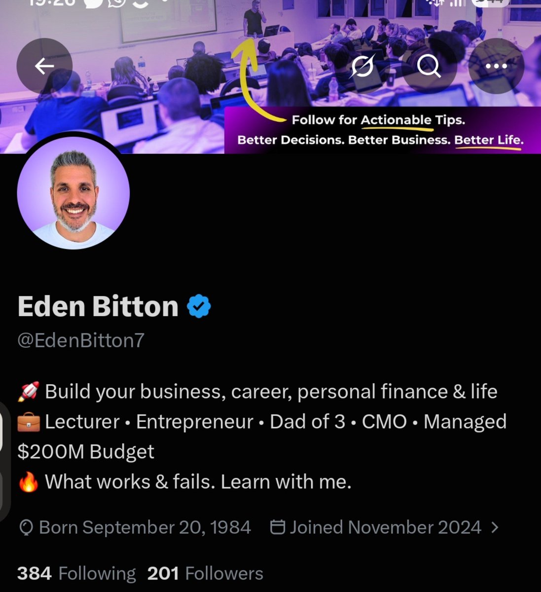 EdenBitton7's tweet photo. Just passed 200 followers. 🎉

A small step on X, a BIG step for me. 

A journey starts with one step.
I'm just getting started. https://t.co/a0mdhy3MGA