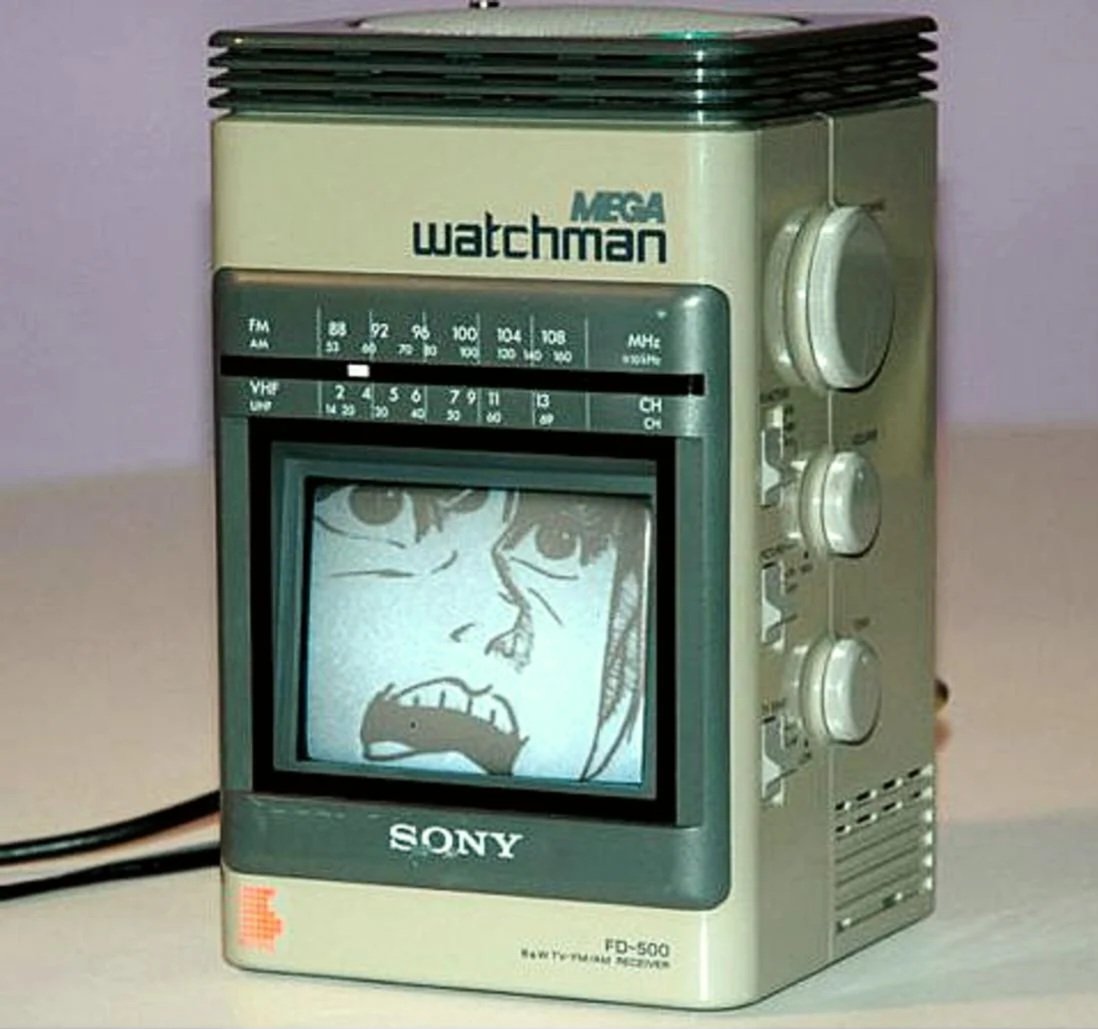 Lord_Arse's tweet photo. Sony Mega Watchman FD-500 (1988) https://t.co/B0NRicYAoT