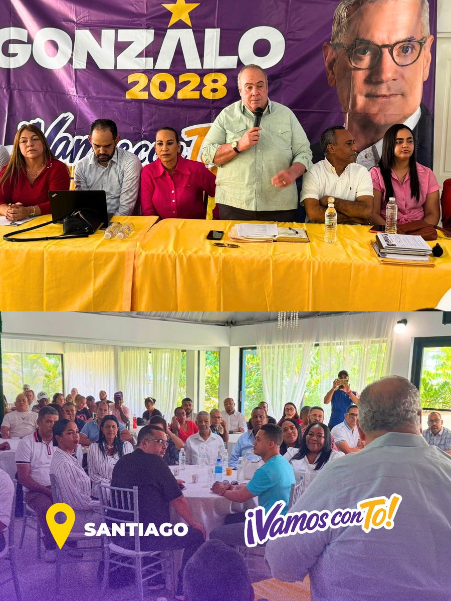 charliemariotti's tweet photo. Sin distracciones, el #Correcaminos junto a los miembros del Comité Político Aura Toribio y Domingo Jiménez, encabezan reunión de coordinadores del proyecto Gonzalo 2028 en la provincia de Santiago.
Con esta estructura, el 18 de octubre se lo diremos cantando: uno para Gonzalo, otro para Gonzalo... ¡el 70% para Gonzalo!
#Santiago
#Gonzalo2028
#EnRutaConMariotti