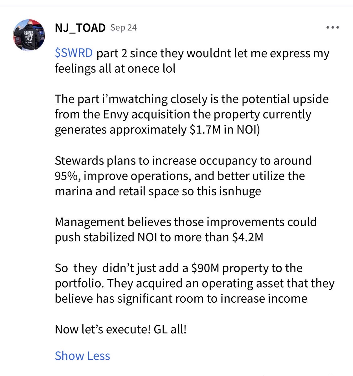 NJTOADGTE's tweet photo. $SWRD part 2 of my thoughts that were lost in hack https://t.co/nsvXMQFHHt
