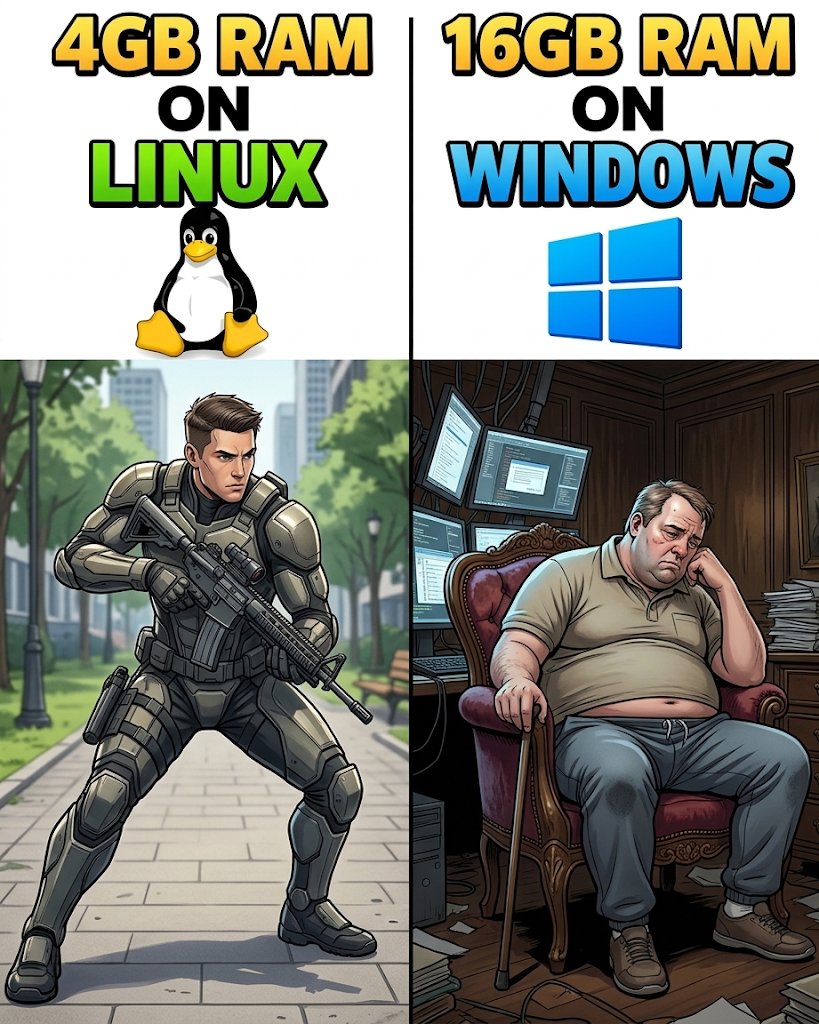 PythonPr's tweet photo. Linux vs Windows 🔥 https://t.co/T6fMsgjIHh