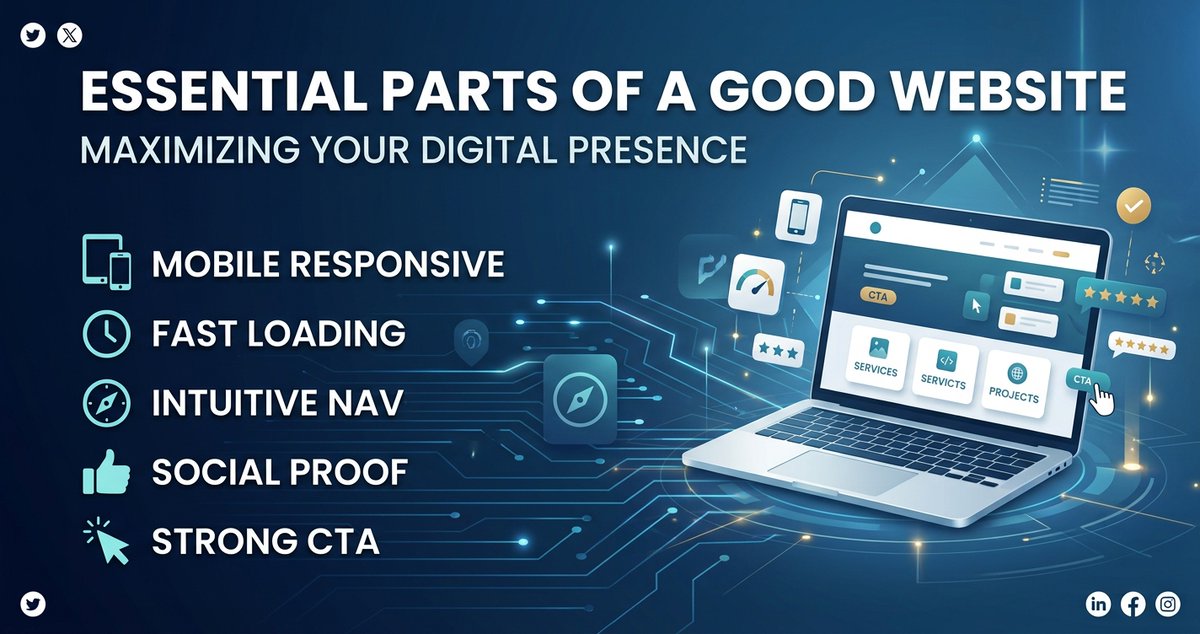 freeabdurrahim's tweet photo. একটি ভালো Website-এর গুরুত্বপূর্ণ অংশগুলো | Essential Parts of a Good Website.
A successful website goes beyond aesthetics—it serves as a high-converting digital storefront for your business. Whether you are launching a new site or optimizing an existing one. https://t.co/jDR5E5ZTEj