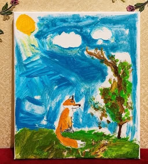 Lexibexiio's tweet photo. My 7-year-old daughter spent all afternoon painting this and asked me, "Do you think people will like it?" 🥹❤️ I told her I'd let you decide. What do you think? 🎨 https://t.co/6FyyAOjuVN