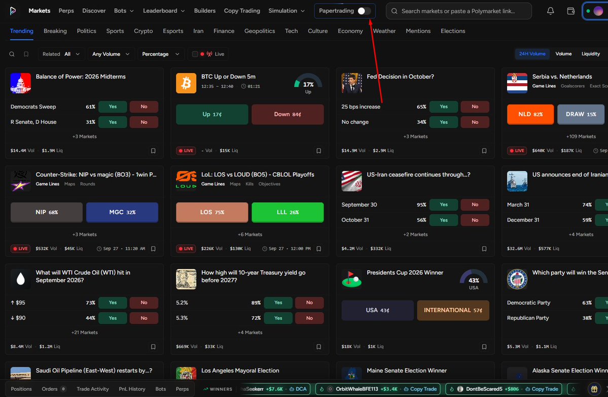 dextrabot's tweet photo. Paper trade Polymarket on https://t.co/6XnyynYxEJ

Test your skills without spending real money. https://t.co/rK9SgL4KMX
