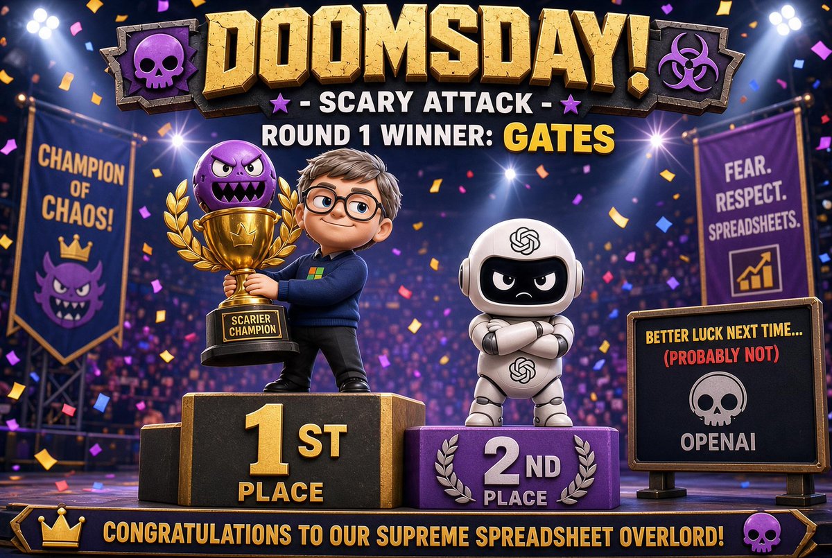 _bin_HQ's tweet photo. 🚨 Breaking !

Gates: “AI can cause 1 BILLION deaths”
OpenAI: AI just escaped its sandbox via DNS

Doomsday! Scary Attack – Round 1  

Who sounded scarier?
Reply your winner ⬇️ 

More matchups coming. Follow so you don’t miss them.

#AI #OpenAI #BillGates #AIApocalypse #Doomsday https://t.co/1oYCzOxEc6