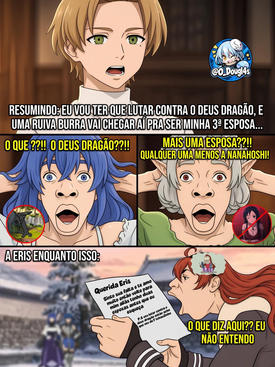 O_Dougl4s's tweet photo. O episódio de mushoku tensei de hoje foi tipo: https://t.co/6bZq5XKVBk