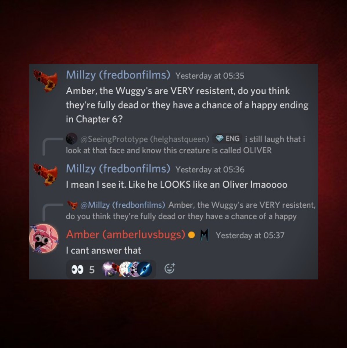 PoppyCommunity's tweet photo. 👀 If Dogday is confirmed to be dead, does that mean Huggy Wuggy is alive and will return in Chapter 6?

Developers always avoid to answer when they're asked about huggys return. Is this a sign for us

#PoppyPlaytime https://t.co/qWAOz6ouAK