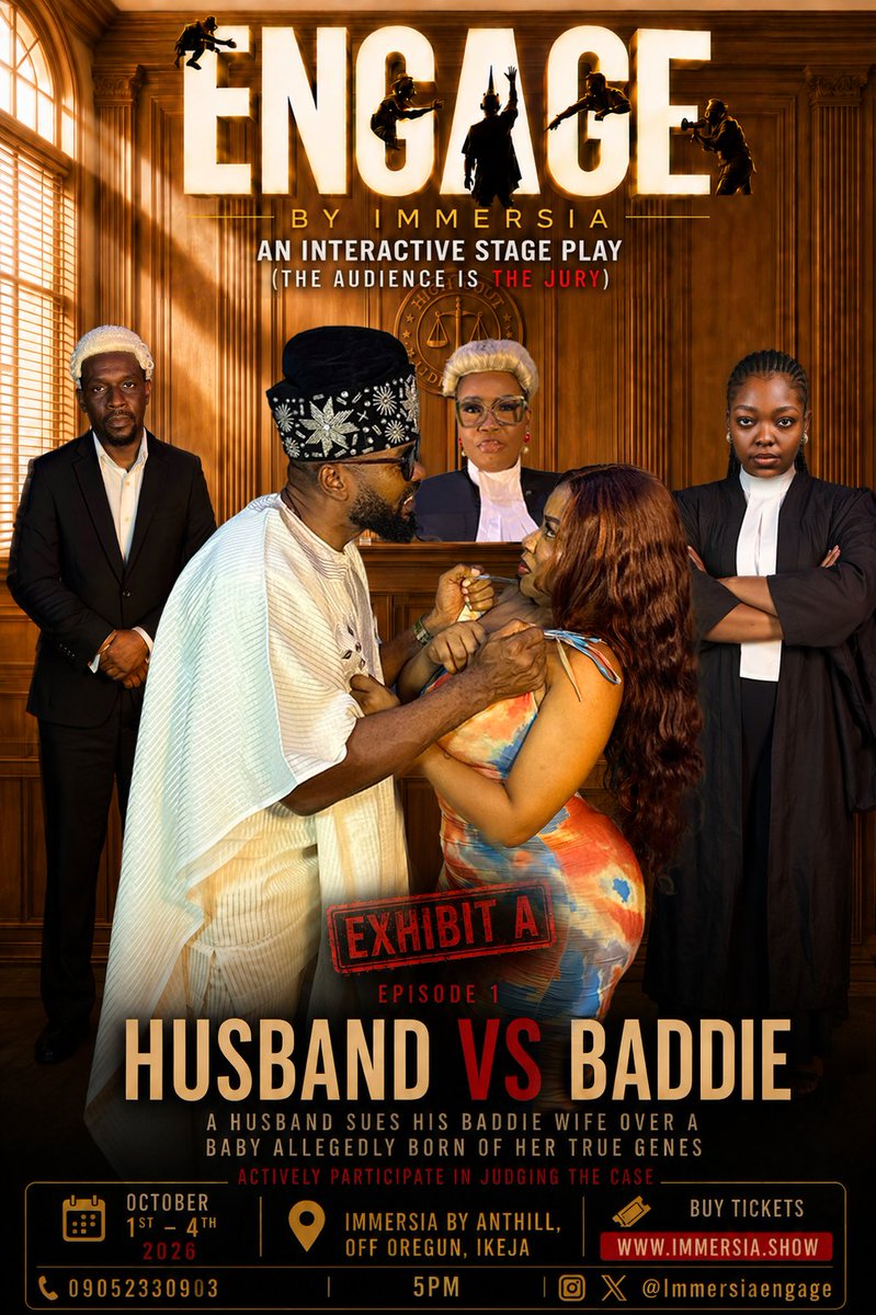 BiodunStephenO's tweet photo. Guys!!! I'm in a stage play ooo. Would be great  to see you. This is an immersion play where you the audience participate in the play, either as a witness, jury or audience. Either way, you are a part of it. Get your tickets from https://t.co/r0BgLDSAMe https://t.co/VtLYrVCtem