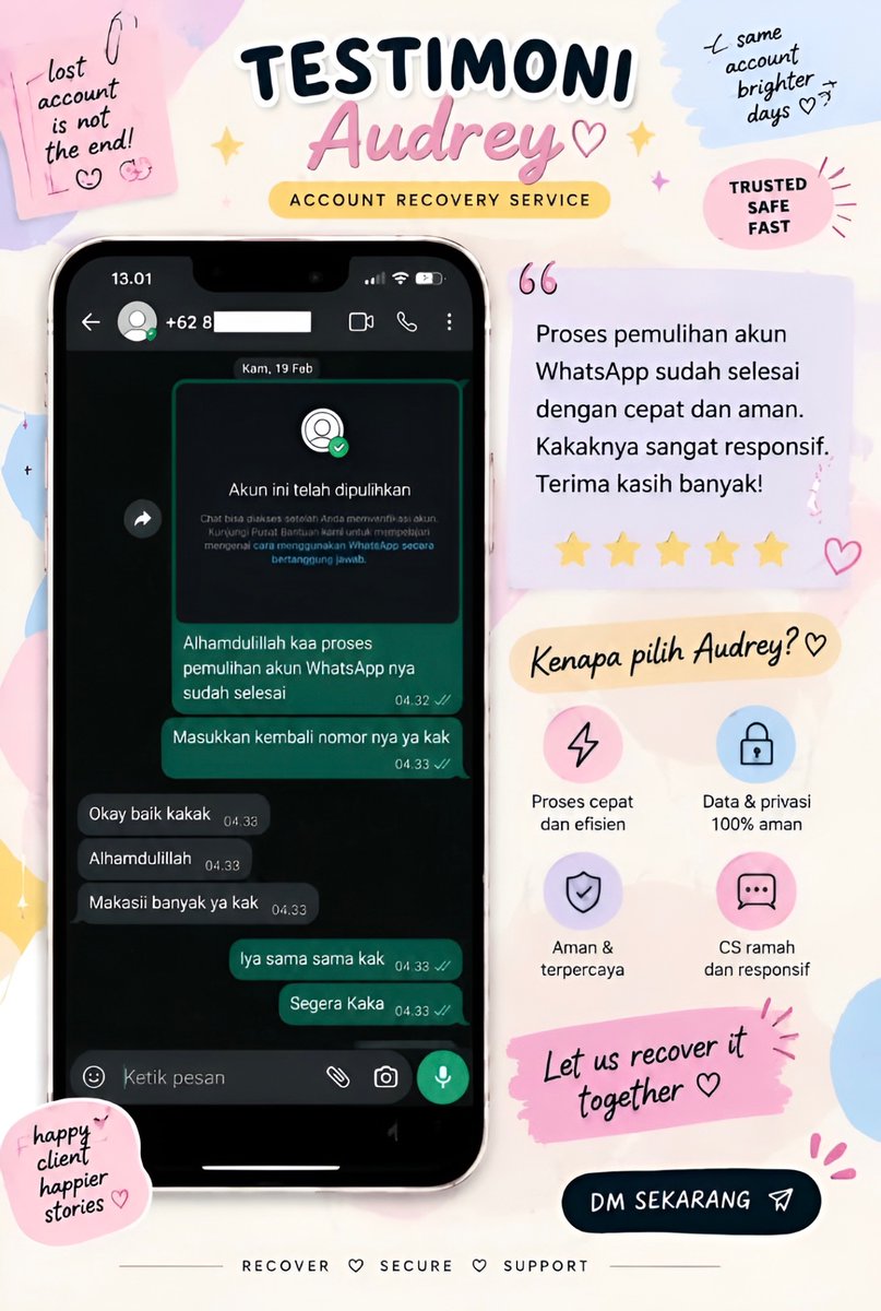 sceneryol's tweet photo. Menerima Jasa Pemulihan &amp; Perbaikan Akun Sosmed

🩵 Pulihkan,Balikin &amp; Hapus/Nonaktifkan Akun 
🩵Lacak Lokasi, Sadap Wa, Hack Akun

( Facebook, Instagram, TikTok, WhatsApp, Line, Twitter/X, Gmail/Email,Telegram, Game &amp; Lainnya ) 

Konsul?Fast Respon WhatsApp Di Profil
 #zonauang https://t.co/UMMIEHbuQa