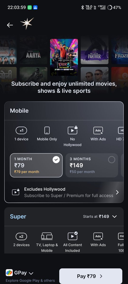just_Deepakagwl's tweet photo. Even after having a subscription of @JioHotstar when I'm trying to accessing the content they are again asking to subscribe? Like wtf bro ? 🙂
I also tried to reach to customer care but that was also not helpful.
Very baad service @reliancejio @JioHotstar @HotstarReality @JioCare https://t.co/4cKy9vG2hf