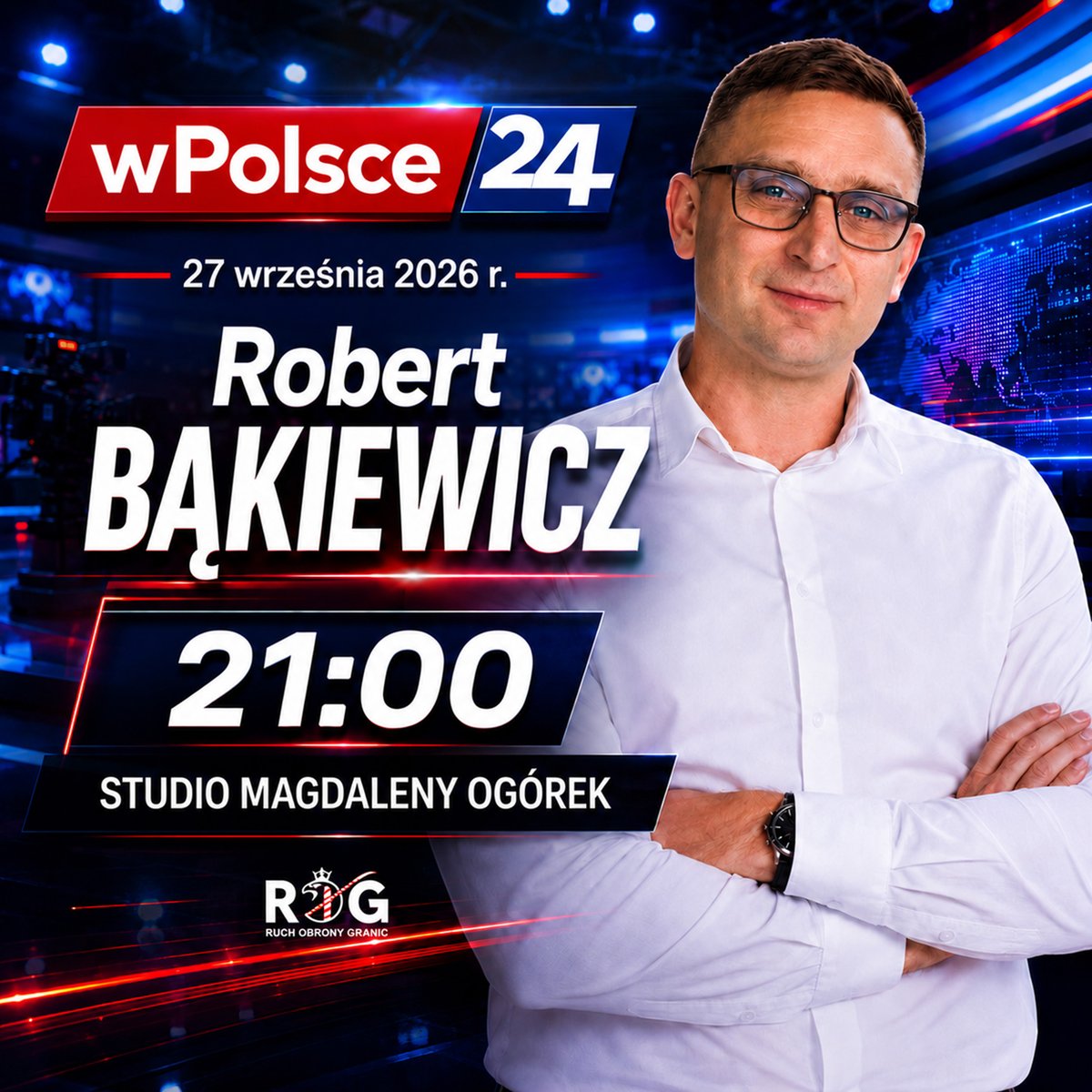 RBakiewicz's tweet photo. Dziś o godz. 21:00 będę gościem @ogorekmagda
 w telewizji @wPolscepl. Zapraszam! https://t.co/PxqxnrDfQ3