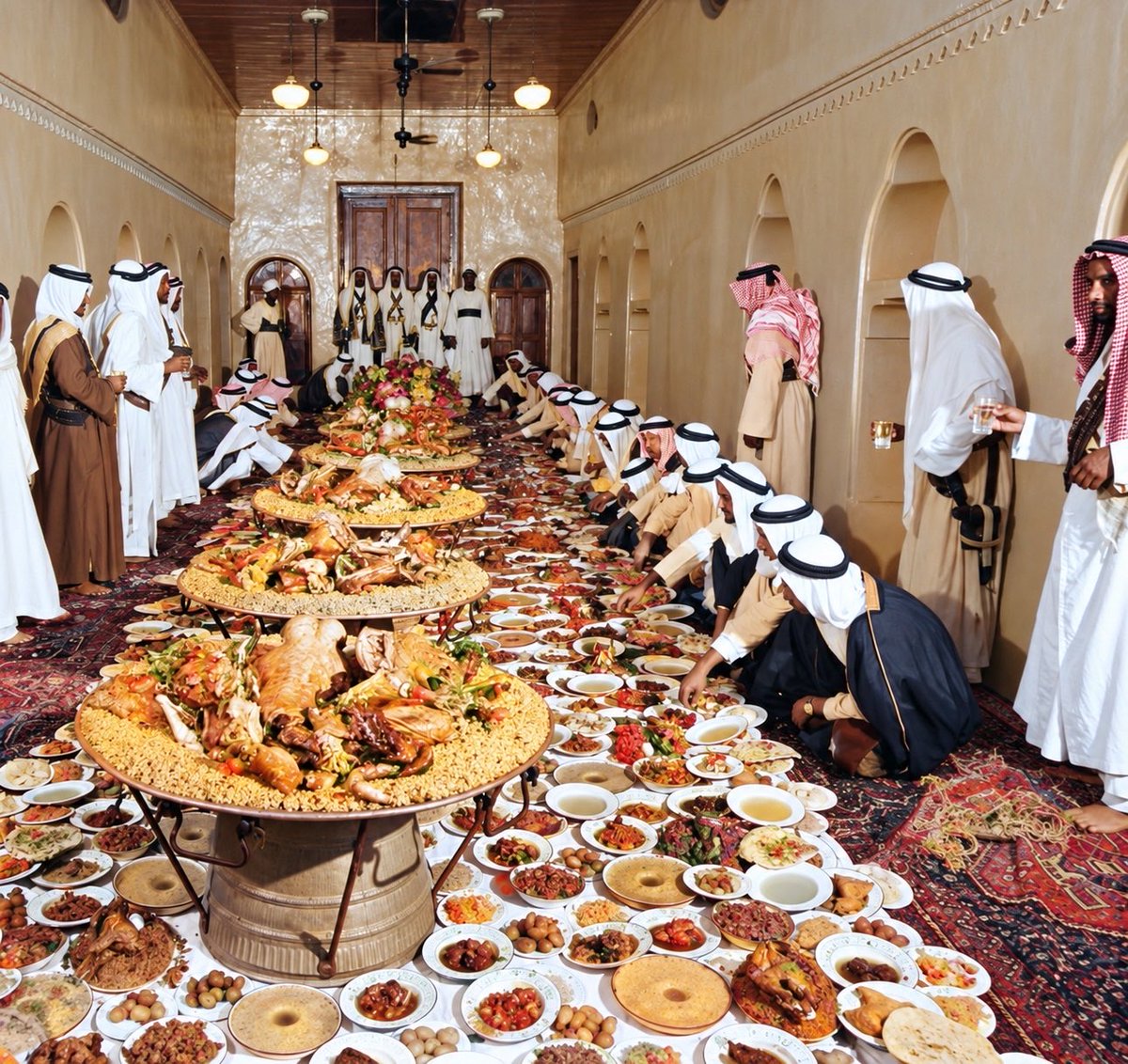 azzmanaljameel3's tweet photo. الهفوف | الأحساء | عام ١٣٧٠هـ / ١٩٥١م 🇸🇦

الأمير سعود بن عبدالله بن جلوي، أمير المنطقة الشرقية آنذاك، يقيم مأدبة عشاء احتفاءً بضيفه معالي وزير المالية الشيخ عبدالله بن سليمان الحمدان ومرافقيه، الذين قدموا معه إلى المنطقة الشرقية.

وتوثّق الصورة جانبًا من المأدبة في مدينة الهفوف بالأحساء، في مشهد يعكس جانبًا من الحياة الاجتماعية والضيافة في ذلك الزمن الجميل.

رحم الله من توفي منهم رحمةً واسعة، وأسكنهم فسيح جناته، وأمدّ الأحياء منهم بالعمر المديد، وبارك لهم في أعمارهم وصحتهم. 🌹

#الهفوف #الأحساء #المنطقة_الشرقية #سعود_بن_عبدالله_بن_جلوي #عبدالله_بن_سليمان_الحمدان #صور_من_الزمن_الجميل #الزمن_الجميل #الماضي_الجميل #صور_تاريخية #السعودية 🇸🇦