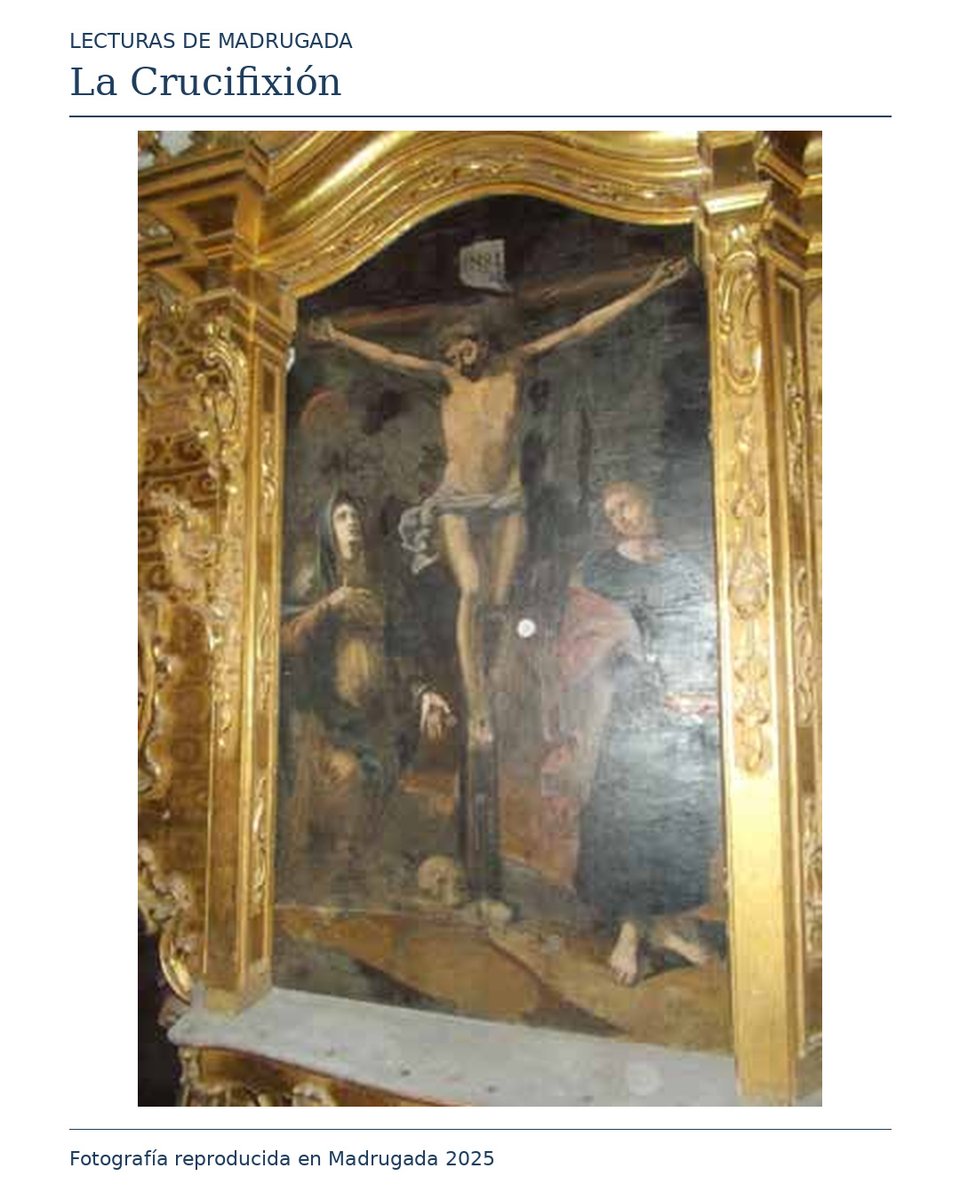 Ppdolorosa_'s tweet photo. ¿Te has fijado en las pinturas del retablo marrajo?

Crucifixión, Calvario y Descendimiento: tres escenas de la Pasión con María presente.

Jorge Espín García nos las descubre en la Revista Madrugada 2025, pp. 32–33:
https://t.co/8gsxkFbq49

#patrimoniomarrajo #marrajos https://t.co/rxk7UGnfS4