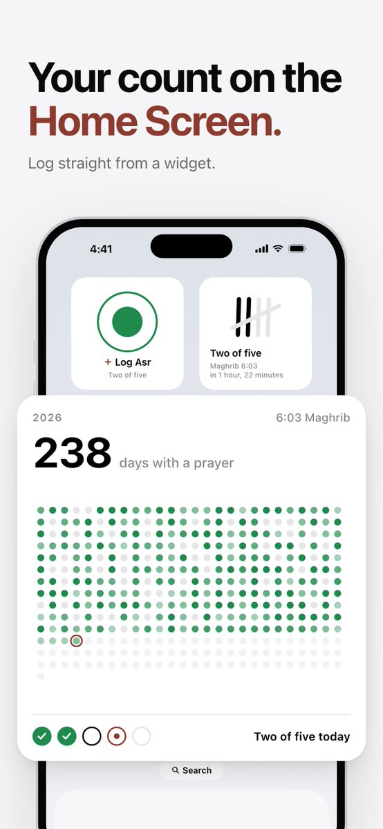arhamOTG's tweet photo. the best idea for my prayer app came from a gym app

hevy never shows you a streak. it just says this is your 472nd workout. miss two weeks, come back, it's your 473rd..

so that's what Duluk does with prayers. the number only goes up and it can't reset https://t.co/VWShTX0q5u
