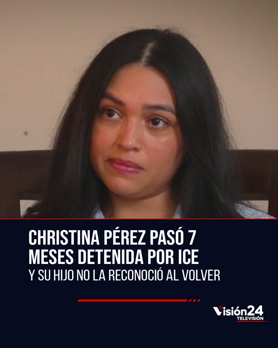 vision24tv's tweet photo. 🌎 | Christina Pérez, beneficiaria de DACA y residente en EEUU durante 37 años, pasó 7 meses detenida por ICE. Su hijo tenía 10 meses cuando fue arrestada y no la reconoció al volver. Recuperó su libertad mediante el Formulario 42B. https://t.co/RLIGQIlu1b