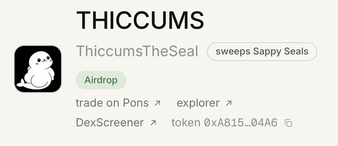 ThiccumsTheSeal's tweet photo. Good timing 

Wait until he finds out about coins that airdrop NFTs 

Feels early 

-Thiccums https://t.co/JhqNKughym