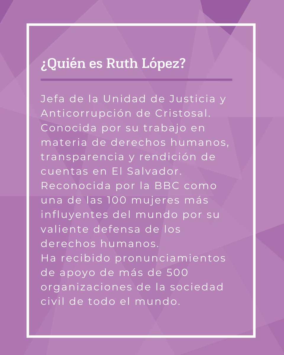 mujeresjuezas's tweet photo. 📣Ayer, 27 de septiembre, fue el cumpleaños de Ruth López, abogada salvadoreña y defensora de derechos humanos. Desde el 18 de mayo de 2025 permanece privada de libertad en El Salvador.

#mujeresjuezas #AMJE #RuthLopez #derechoshumanos https://t.co/st3aSVv0yH