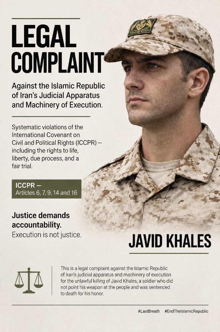 therebel6166's tweet photo. I am a soldier who has been sentenced to death for the crime of not shooting at civilians.

#LastBreath
#EndTheIslamicRepublic https://t.co/1McleObptp
