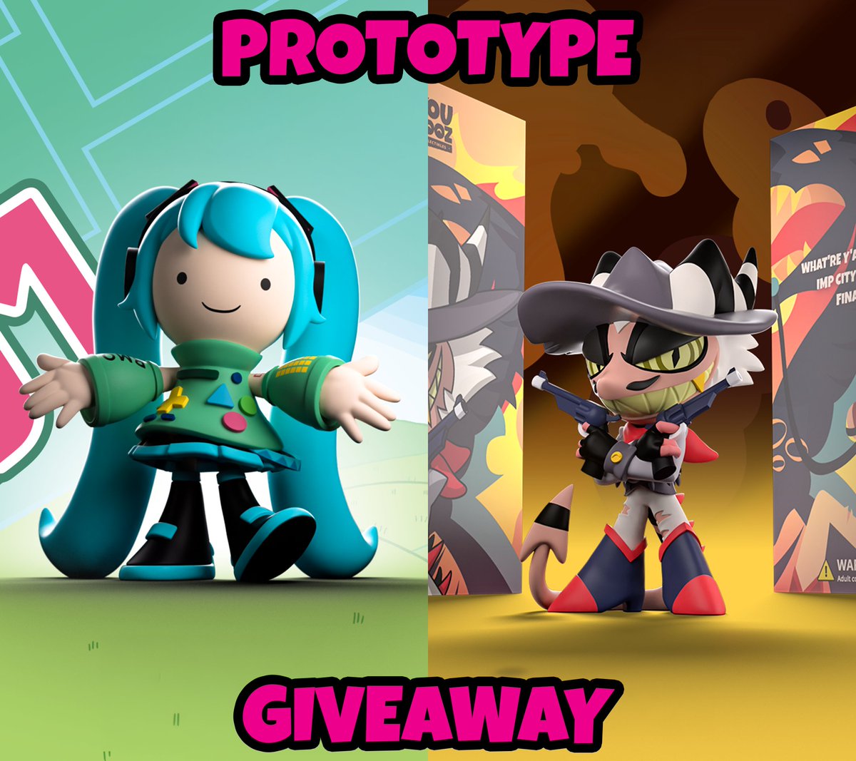 youtooztodd's tweet photo. here we go again with another Prototype figure giveaway 😎

this week we have BMO x Miku and Striker as prizes!

to enter for a chance to win one of these figures:

like + retweet + leave a comment + follow @youtooztodd  
♥️♻️🆒🐐 

2 winners chosen randomly on October 3rd 🎁 https://t.co/E0niek9HZs