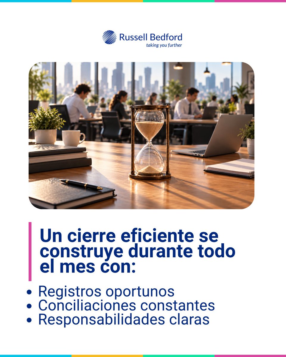 RB_Ags_'s tweet photo. 🗓️ Un cierre ordenado también permite que la información financiera esté disponible antes y pueda utilizarse para tomar decisiones cuando todavía son oportunas.

📌 La eficiencia del cierre también habla de la calidad de los procesos internos.

#RussellBedford #CierreContable https://t.co/AAZHf3fU76