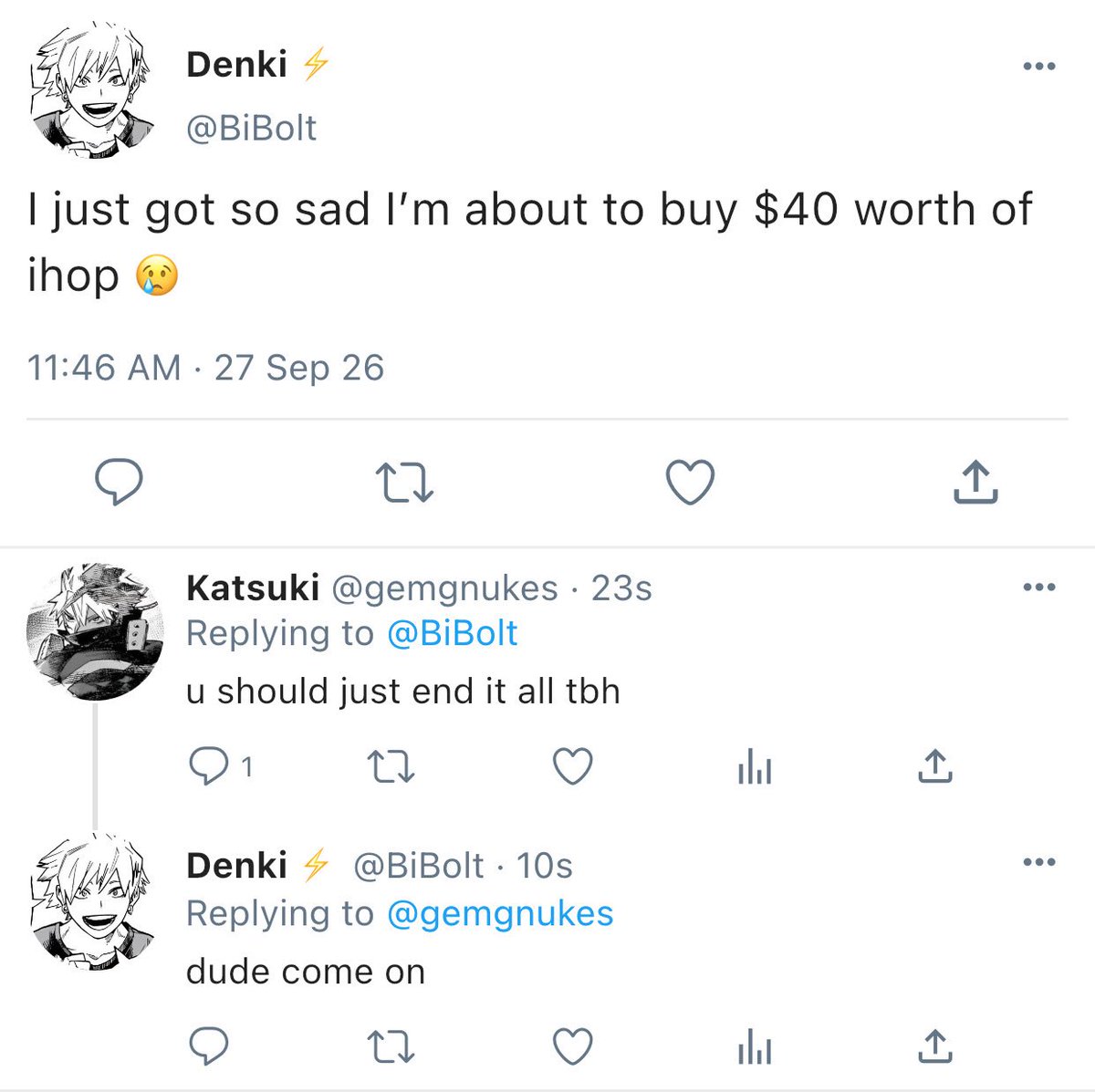 bundoriyas's tweet photo. bakugo and kaminari friendship is a lost art thay i still think about https://t.co/dOqWPLl301