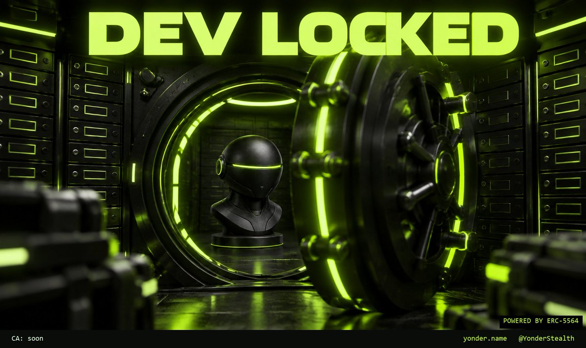 YonderStealth's tweet photo. Dev locked.

▸ Dev tokens locked on Pinksale
▸ Lock: https://t.co/0Akrq3hZqF
▸ Every piece still lands at a one-time stealth address

Keys stay with you. Tokens stay locked.

https://t.co/wVw0gB3Kpa

@YonderStealth

$CACA:0xe5a85fc5fdb3e8b71a20396f4426d49342981091

$YONDER

https://t.co/0Akrq3hZqF