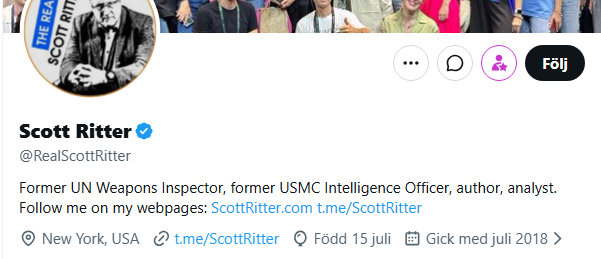 MatsExtrude's tweet photo. Hey, @RealScottRitter, in your profile you write that you're a former this and a former that, but you don't mention that you're a former pedohile. 
I assume that means you're still are one?

Don't mess with #Ukraine or friends of #NAFO! https://t.co/C3LZY4HpBh