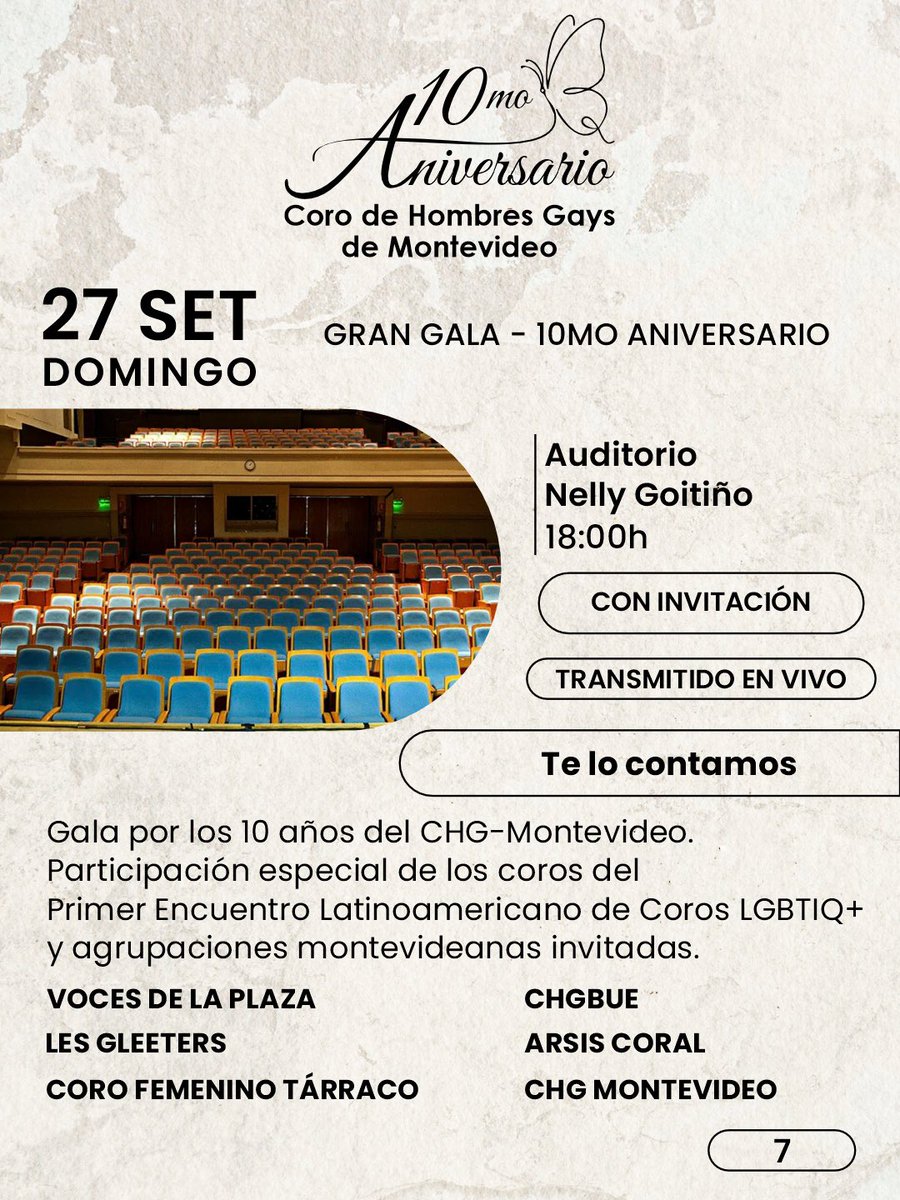 chgmontevideo's tweet photo. Hoy gran gala aniversario en la sala Nelly Goitiño a partir de las 18hs, transmite @apu_uy (Gracias!!)

Les dejamos el link 👇🏼

 https://t.co/OYu3uzzTGn https://t.co/b0A4BZR45L