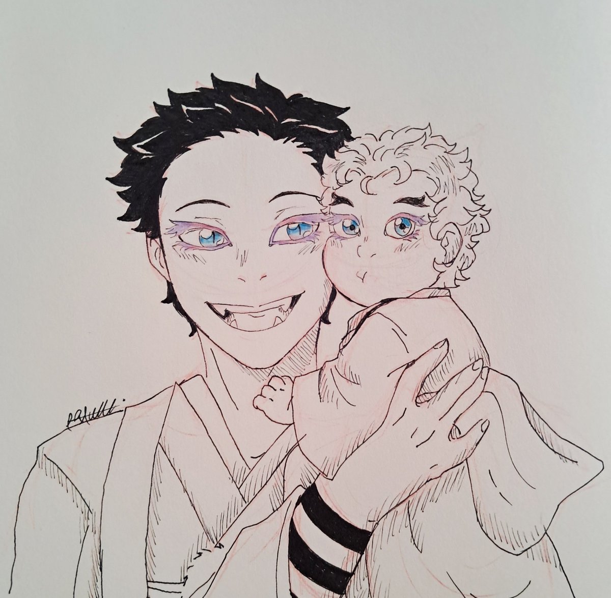 MrSkeletxr's tweet photo. Akaza/Hakuji and baby Minjuro are finished! They are so beautiful 😭😭😭 https://t.co/n4inFhTfU8