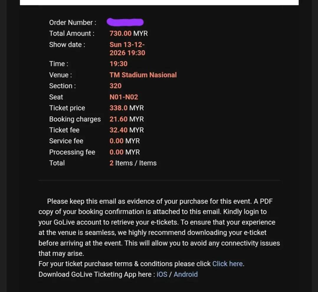 jars2334's tweet photo. (WTS) BTS in Kuala Lumpur Day 2 Ticket

1x CAT 7 - Seat N01/N02

Letting go of one CAT 7 ticket at original price RM365 (fees included). Payment can be made when meet up during concert D-Day.

Originally planning to go with family or friend but no one is available that time. https://t.co/oJRqrsW4qr