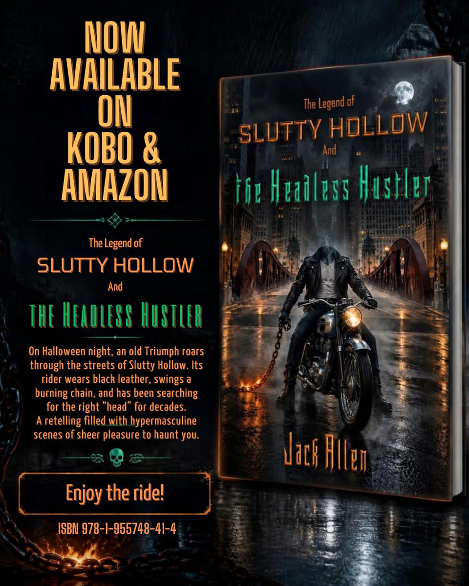AdynatonPublish's tweet photo. Jack Allen gives this Halloween tale a wicked gay twist, filling it with leather, dark humor, and a ghost whose intentions are open to interpretation. Jack’s works have been featured in gay magazines, as well as in the modern DRUMMER.
#gaypulp, #gayfiction, #gayerotica #gaysmut https://t.co/yXqmhltk1D