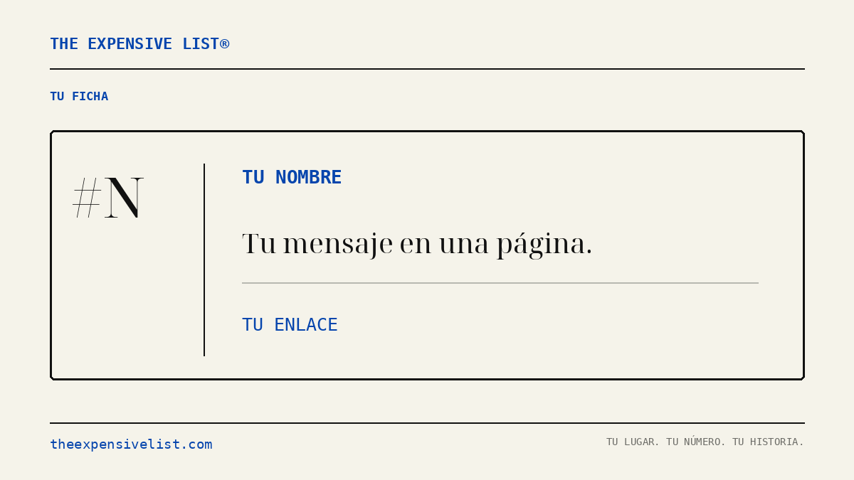 Expensive_List's tweet photo. Aquí el enlace no va solo: acompaña a un nombre y un mensaje en una ficha numerada. Here a link does not stand alone: it sits beside a name and message on a numbered page. https://t.co/eYbI0Yb905 https://t.co/ry1iFadCD7