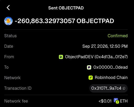 ObjectPadFun's tweet photo. https://t.co/aPOgPoP3wx

first auto buy-burn succeeded! https://t.co/EEys7Lr0Me